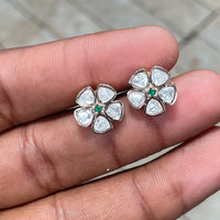 Royal Kundan Jewellery Gold Polish Polki Kundan Look Stud Earrings