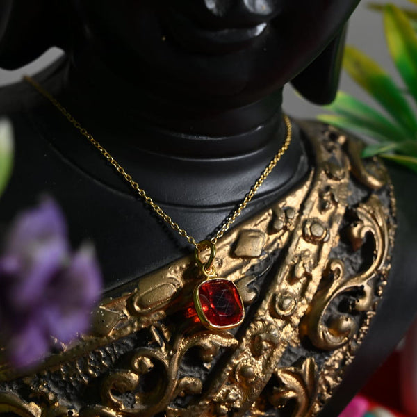 Mahaprabhu Jewellers Gold Plated Crystal Stone Chain Pendant