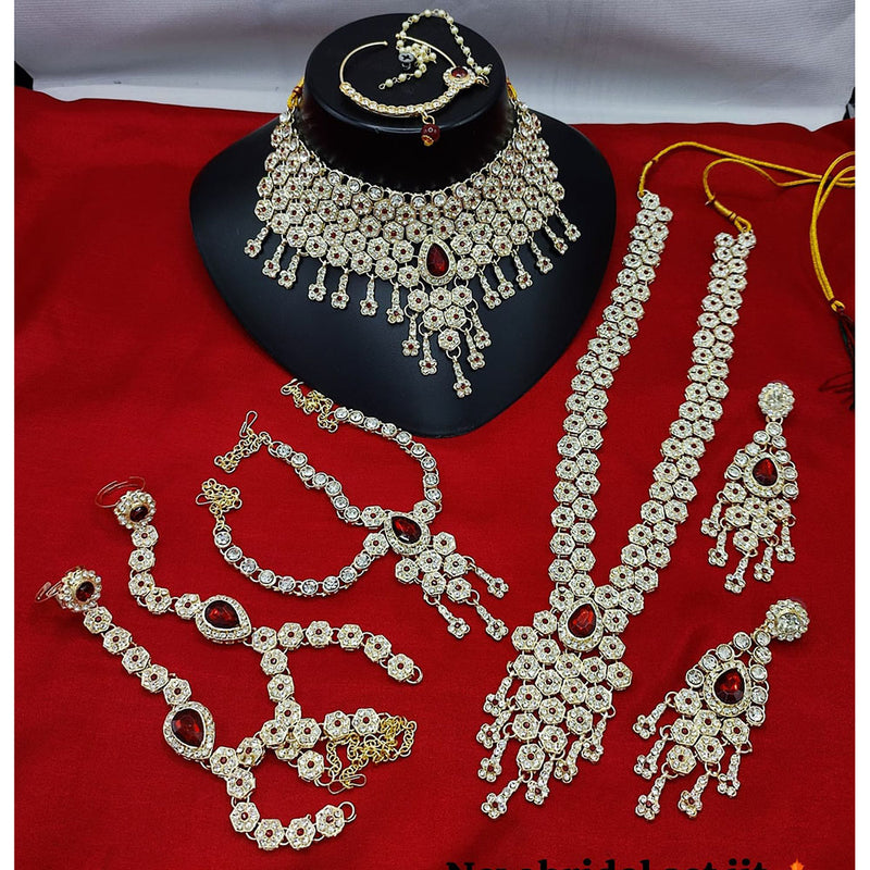 Stylofinds Gold Plated Austrian Stone And Crystal Stone Bridal Set