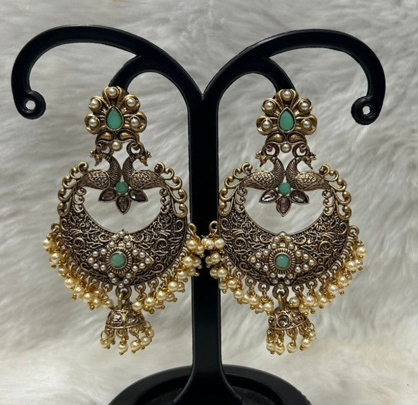 Infinity Jewels Gold Plated Pota Stone Dangler Earrings