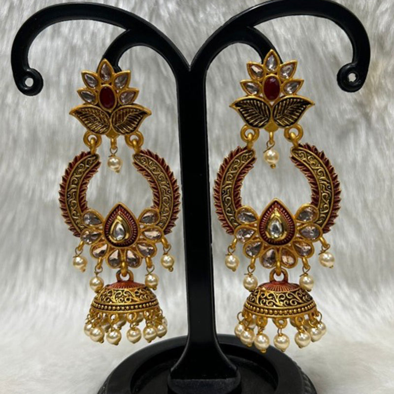 Infinity Jewels Gold Plated Jhumki Earrings