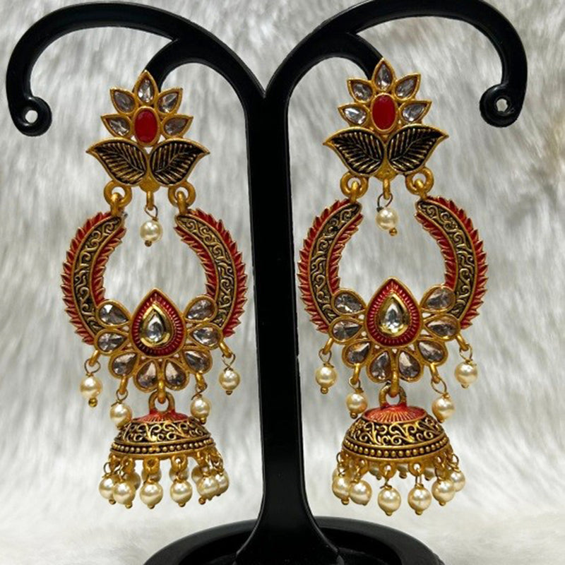 Infinity Jewels Gold Plated Jhumki Earrings