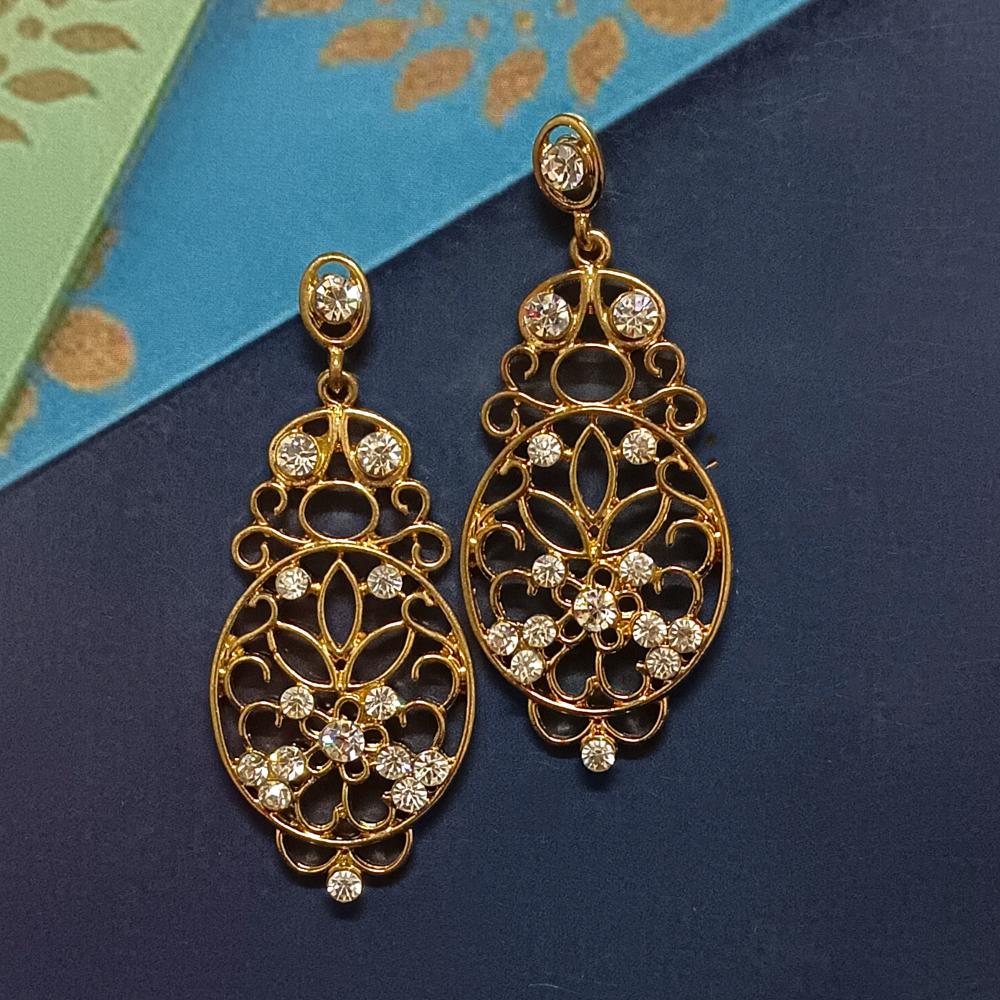 Hania Jewels Gold Plated Austrain Stone Dangler Earrings