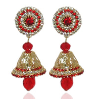 Hania Jewels Gold Plated Austrain Stone Jhumki Earrings