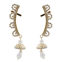Hania Jewels Gold Plated Austrain Stone Earcuff Jhumki Earrings