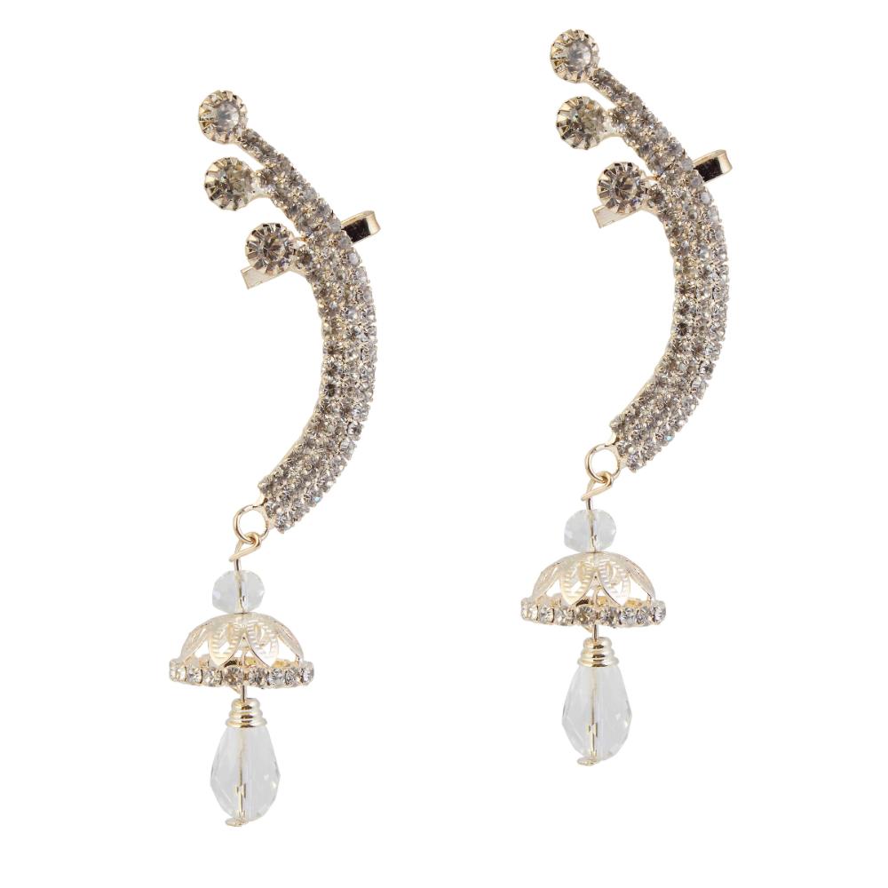 Hania Jewels Gold Plated Austrain Stone Earcuff Jhumki Earrings