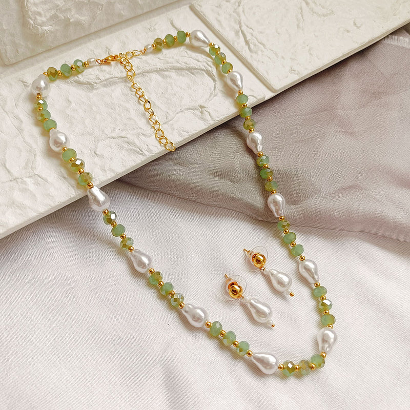 Jheel Jewels Gold Plated Pearl And Beads Multi Color Necklace Set (Assorted Design)