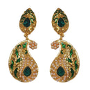 Hania Jewels Gold Plated Pearl Meenakari Dangler Earrings