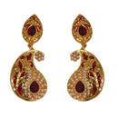 Hania Jewels Gold Plated Pearl Meenakari Dangler Earrings