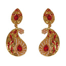 Hania Jewels Gold Plated Pearl Meenakari Dangler Earrings