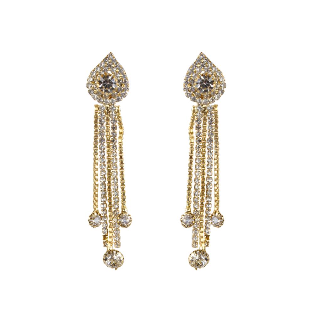 Hania Jewels Gold Plated Austrain Stone Dangler Earrings