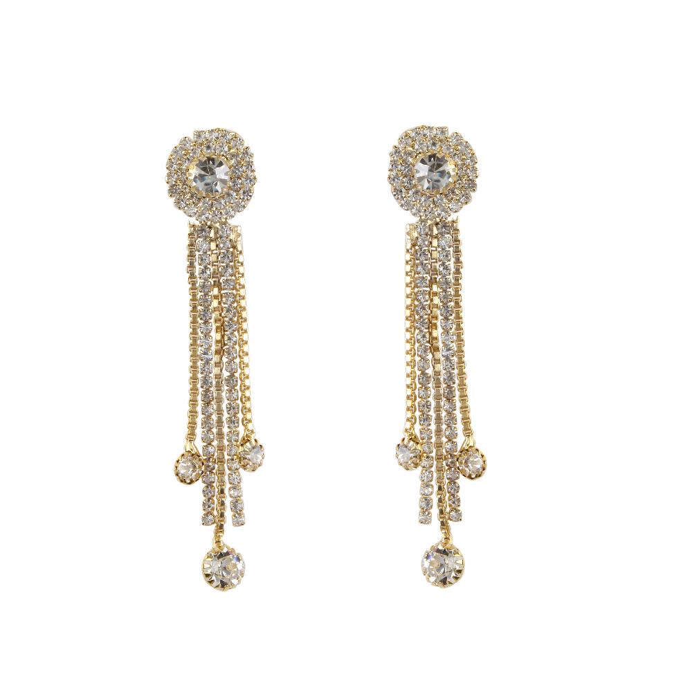 Hania Jewels Gold Plated Austrain Stone Dangler Earrings
