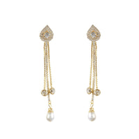 Hania Jewels Gold Plated Austrain Stone Dangler Earrings