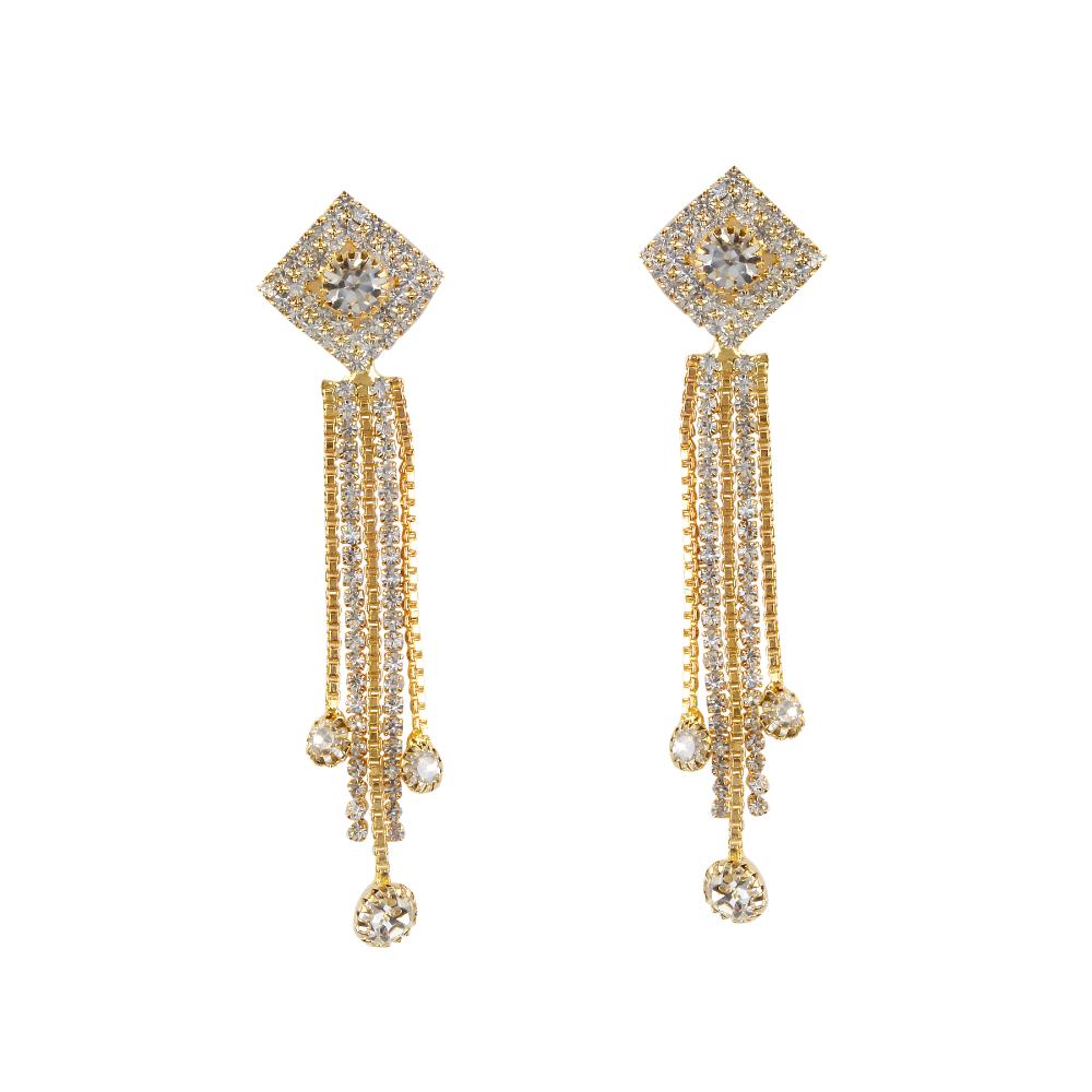 Hania Jewels Gold Plated Austrain Stone Dangler Earrings
