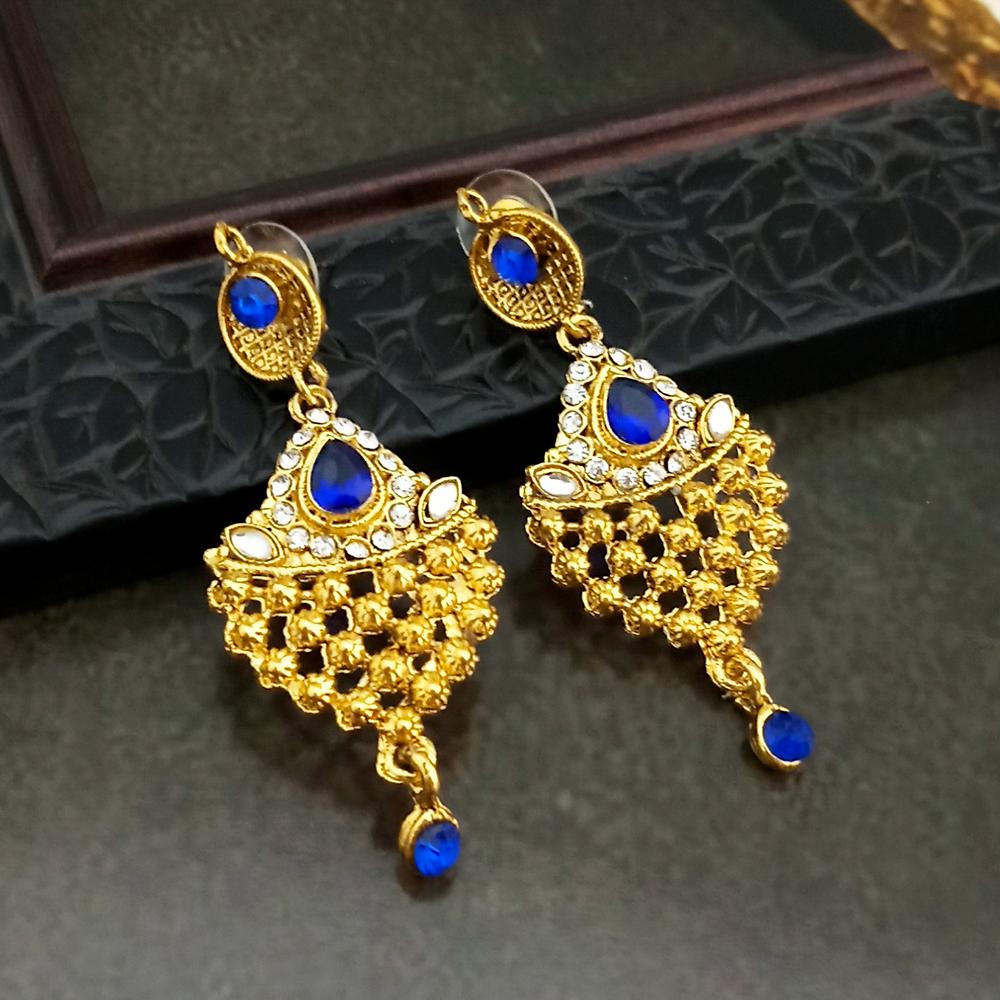 Hania Jewels Gold Plated Austrain Stone Dangler Earrings