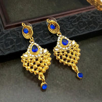 Hania Jewels Gold Plated Austrain Stone Dangler Earrings