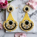 Hania Jewels Gold Plated Kundan Stone Dangler Earrings