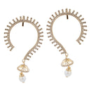 Hania Jewels Gold Plated Austrain Stone And Pearls Earcuff
