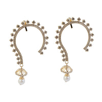 Hania Jewels Gold Plated Austrain Stone And Pearls Earcuff