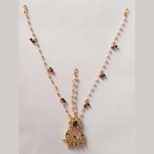 Disha Imitation Gold Plated Austrian Stone And Pearls Damini Mangtikka