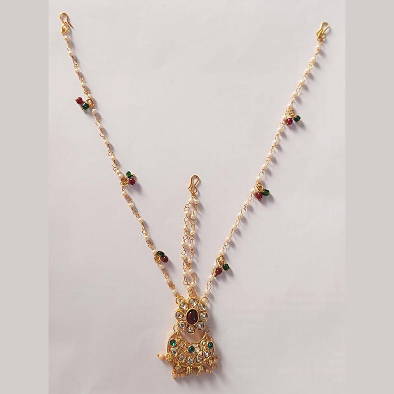 Disha Imitation Gold Plated Austrian Stone And Pearls Damini Mangtikka