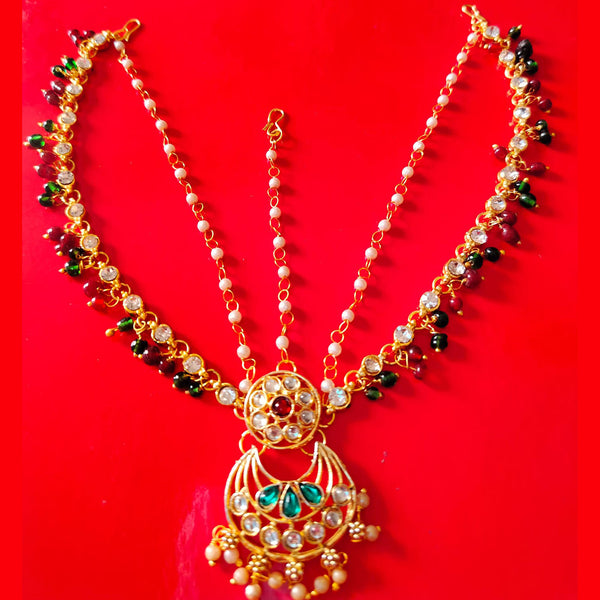 Disha Imitation Gold Plated Austrian Stone And Pearls Damini Mangtikka