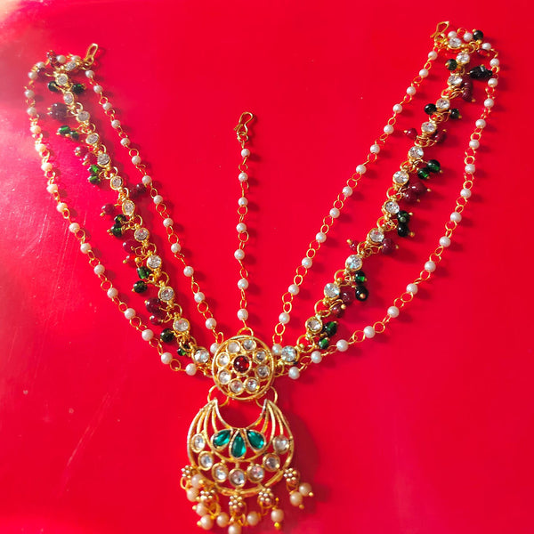 Disha Imitation Gold Plated Austrian Stone And Pearls Damini Mangtikka