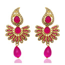Hania Jewels Gold Plated Austrain Stone Meenakari Dangler Earrings
