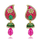 Hania Jewels Gold Plated Austrain Stone Meenakari Dangler Earrings