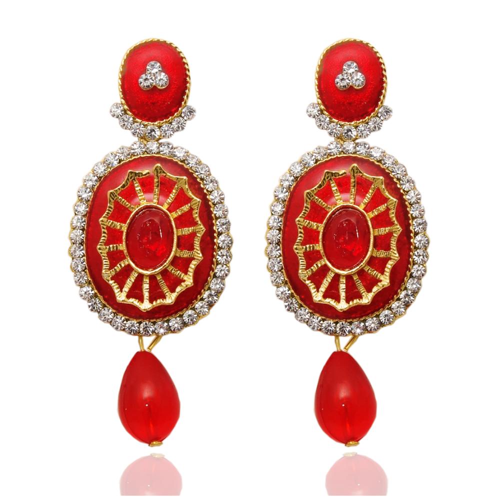 Hania Jewels Gold Plated Austrain Stone Dangler Earrings