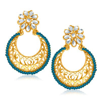 Hania Jewels Gold Plated Kundan Stone Dangler Earrings
