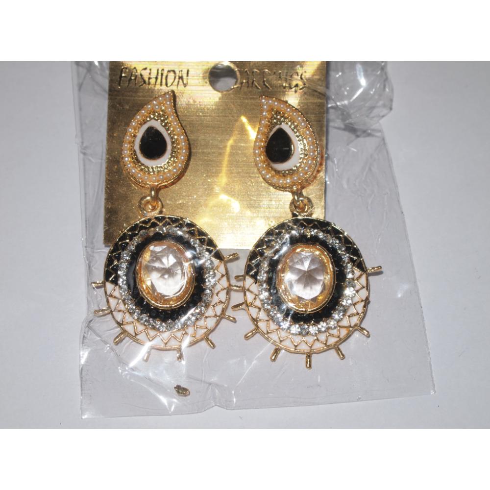 Hania Jewels Gold Plated Austrain Stone Dangler Earrings