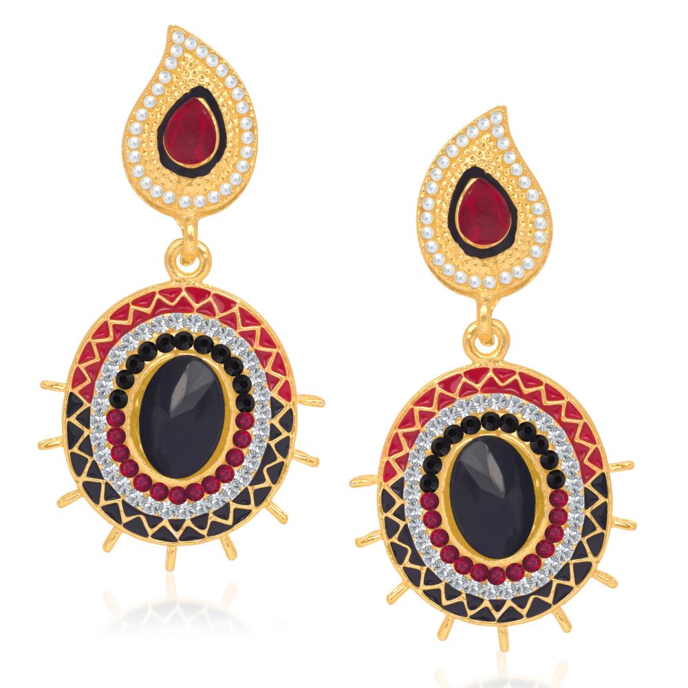 Hania Jewels Gold Plated Austrain Stone Dangler Earrings