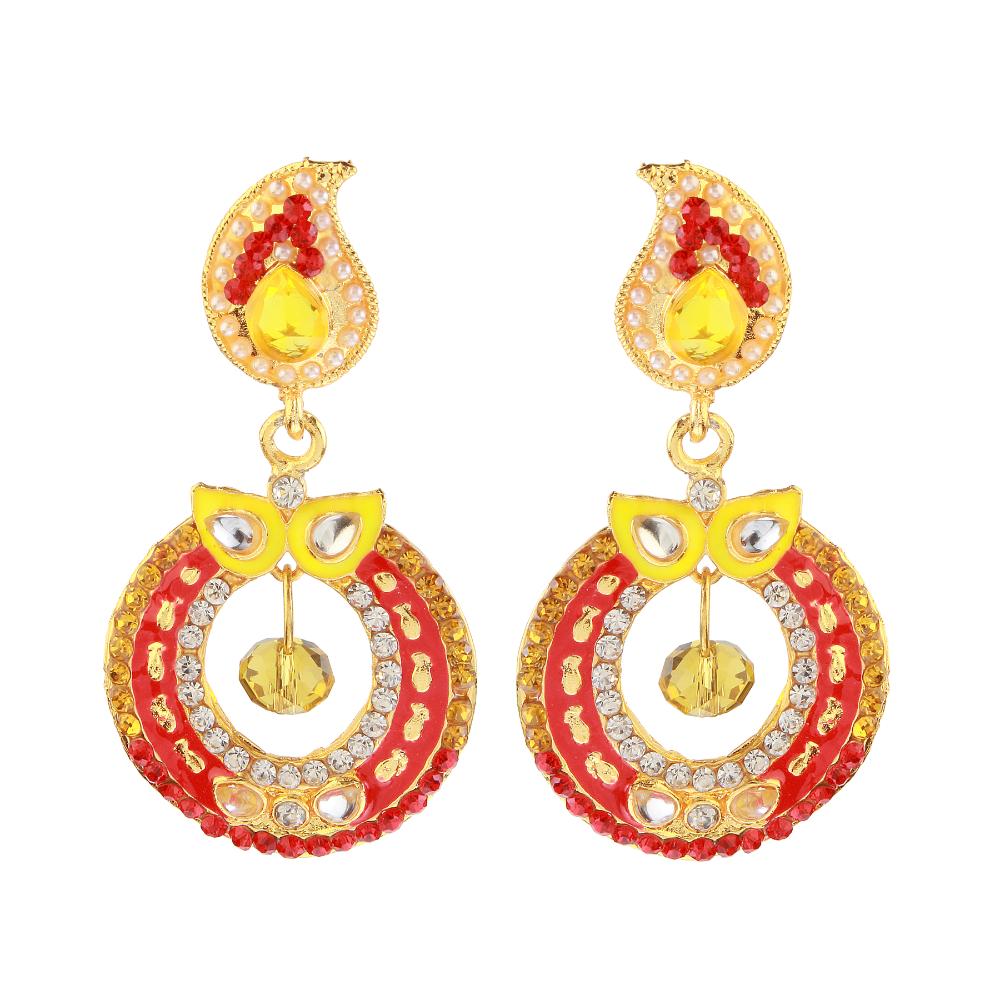 Hania Jewels Gold Plated Austrain Stone Dangler Earrings