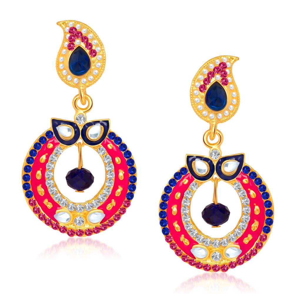 Hania Jewels Gold Plated Austrain Stone Dangler Earrings