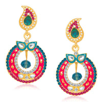 Hania Jewels Gold Plated Austrain Stone Dangler Earrings