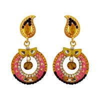 Hania Jewels Gold Plated Austrain Stone Dangler Earrings