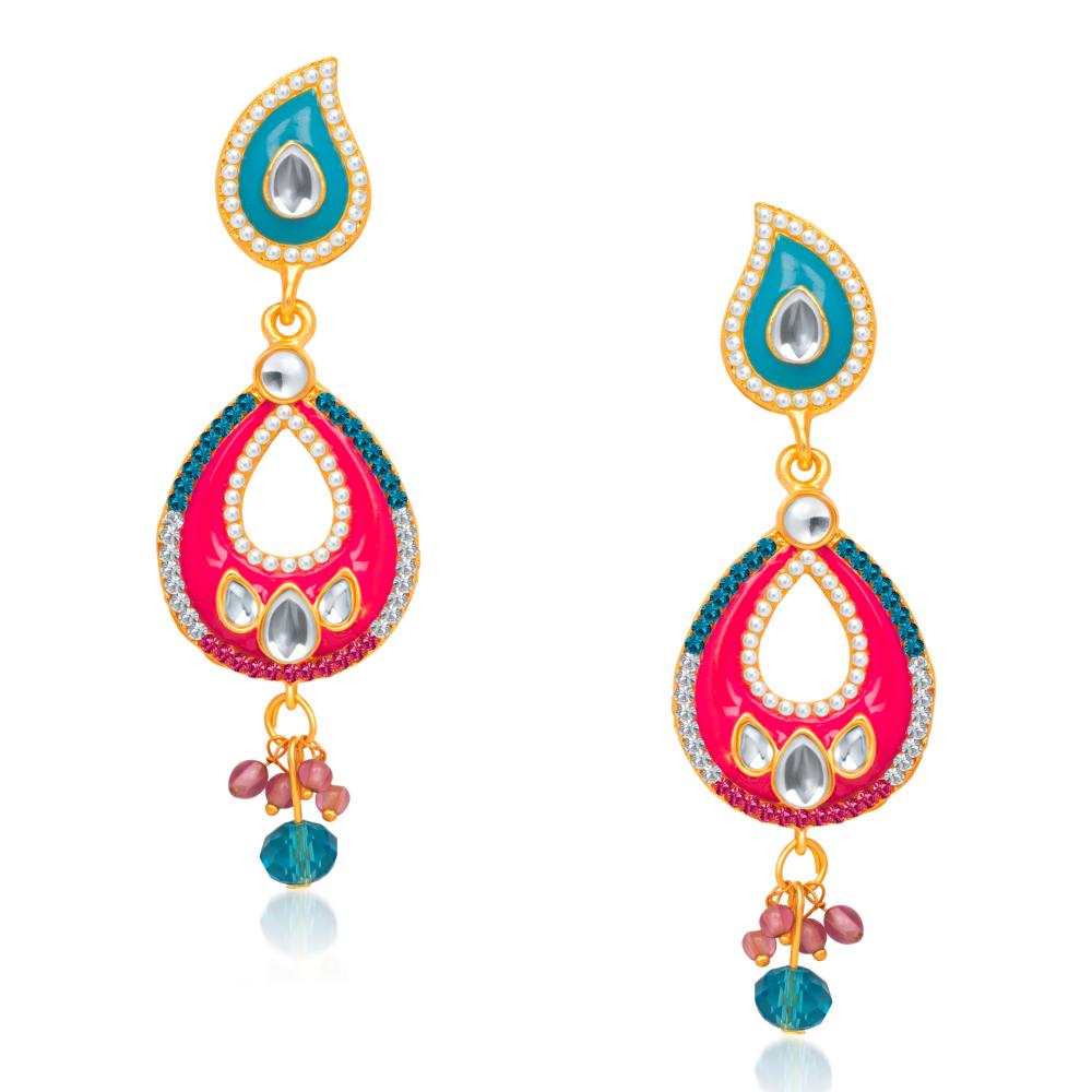 Hania Jewels Gold Plated Austrain Stone Dangler Earrings