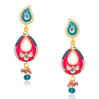 Hania Jewels Gold Plated Austrain Stone Dangler Earrings