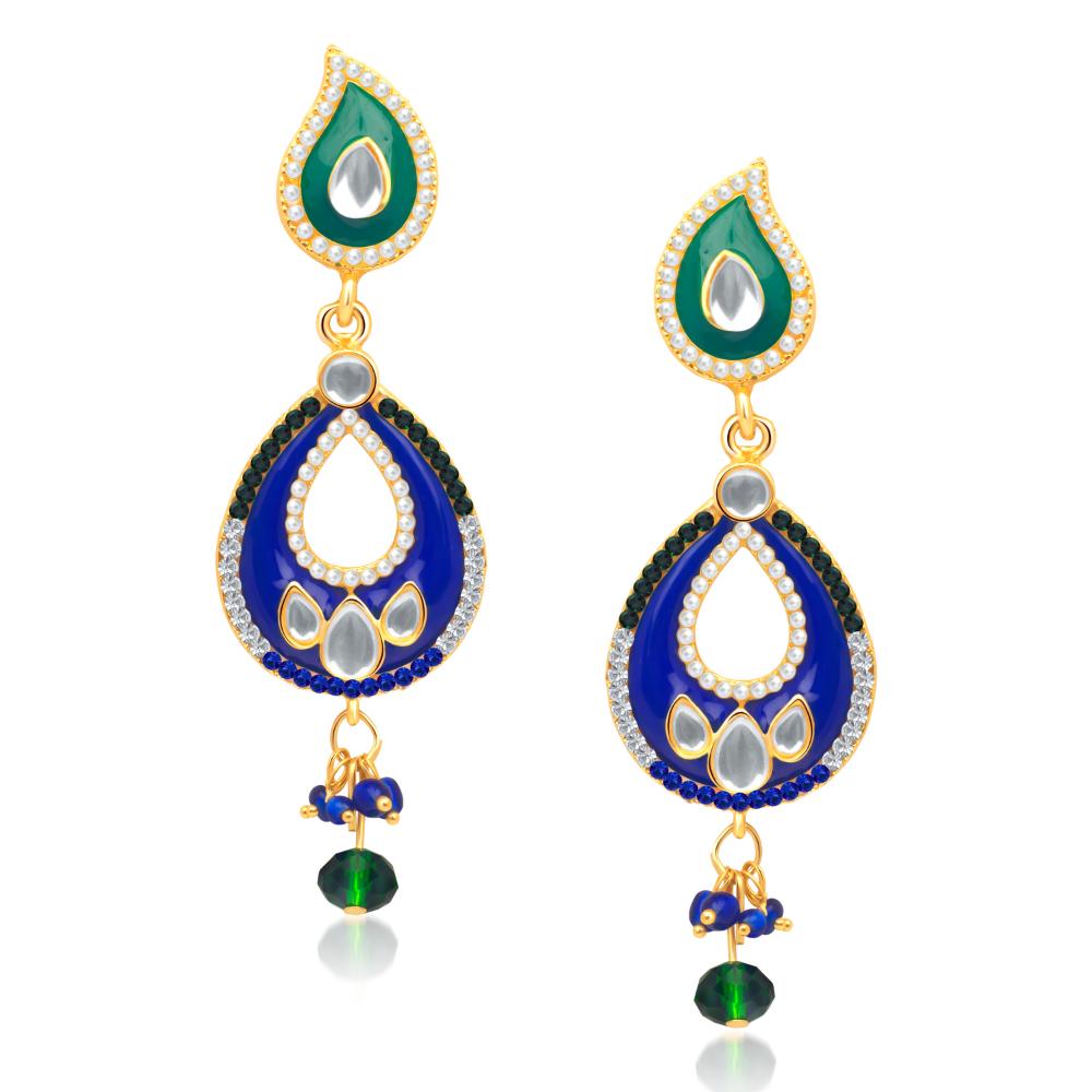 Hania Jewels Gold Plated Austrain Stone Dangler Earrings