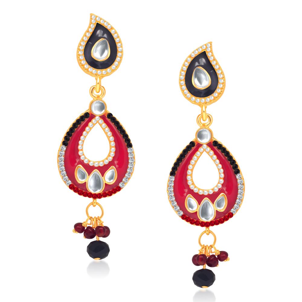 Hania Jewels Gold Plated Austrain Stone Dangler Earrings