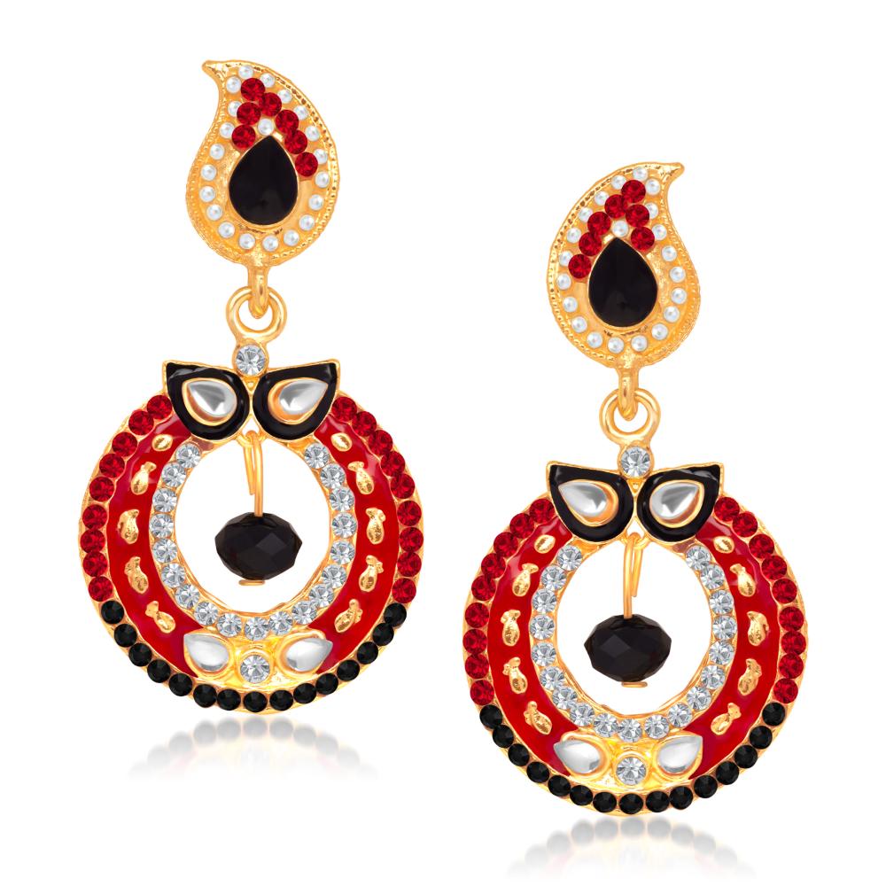 Hania Jewels Gold Plated Austrain Stone Dangler Earrings