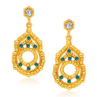 Hania Jewels Gold Plated Austrain Stone Dangler Earrings