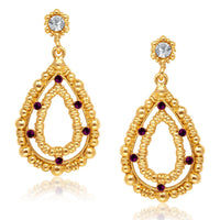Hania Jewels Gold Plated Austrain Stone Dangler Earrings