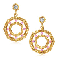 Hania Jewels Gold Plated Austrain Stone Dangler Earrings
