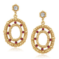 Hania Jewels Gold Plated Austrain Stone Dangler Earrings