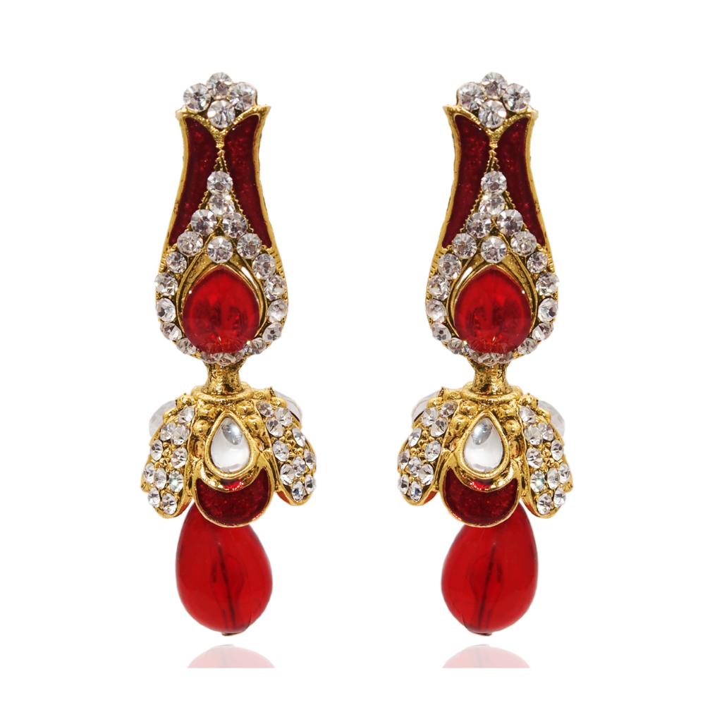 Hania Jewels Gold Plated Austrain Stone Dangler Earrings