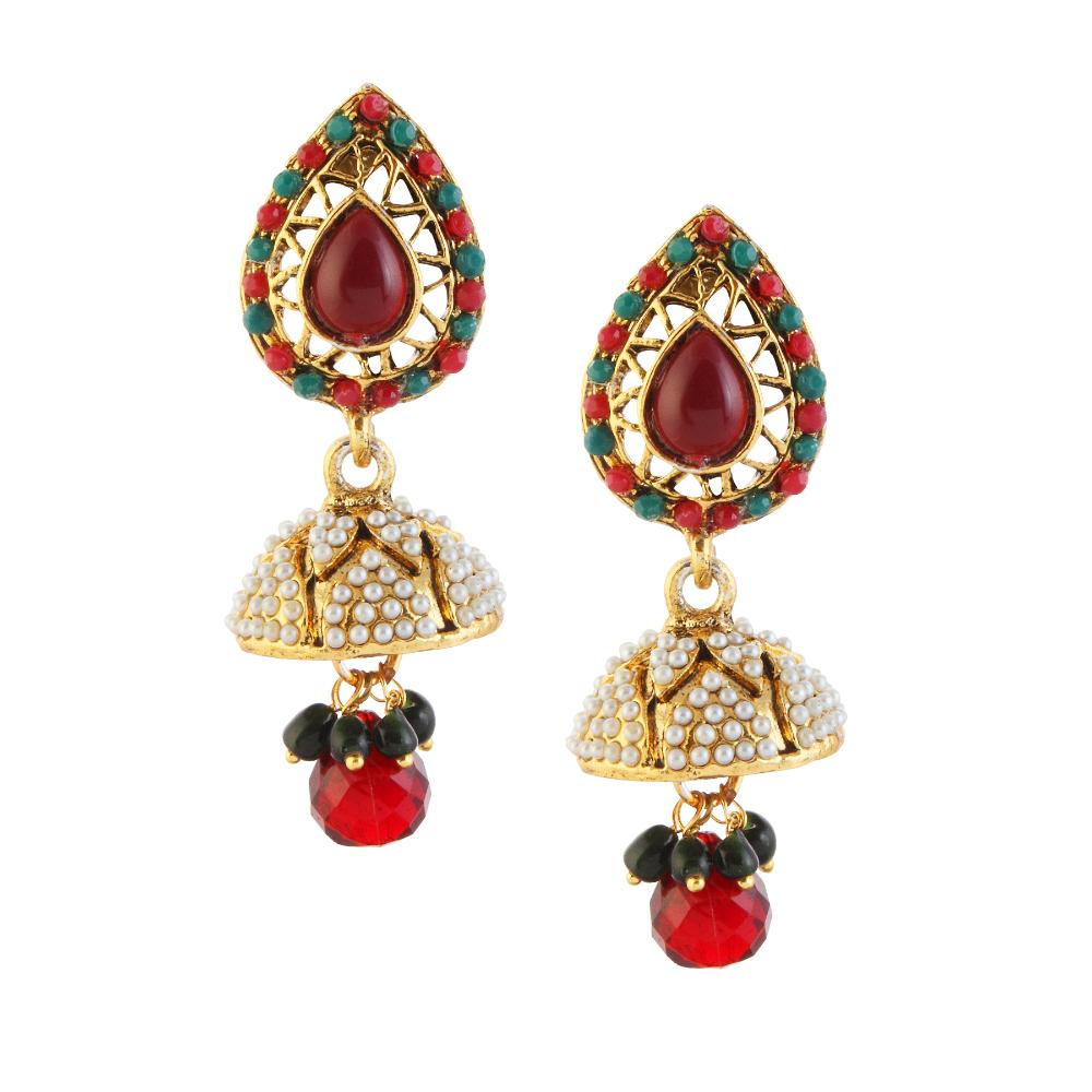 Hania Jewels Gold Plated Pearl Jhumki Earrings