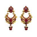 Hania Jewels Gold Plated Austrain Stone And Pearl Dangler Earrings