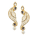 Hania Jewels Gold Plated Kundan Stone Dangler Earrings